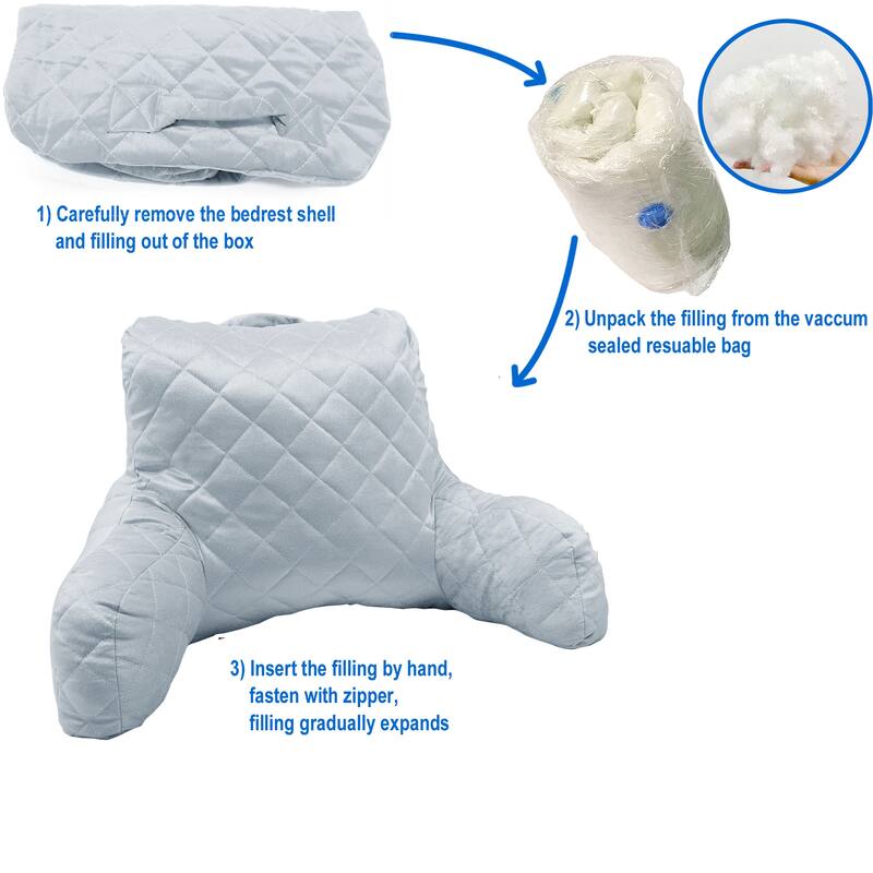 Velvet Do-It-Yourself Bedrest Reading Pillow Cover and Filling
