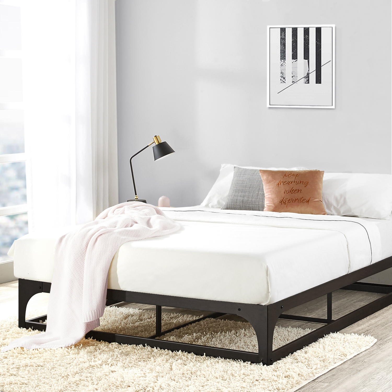 12 inch bed frame queen sale