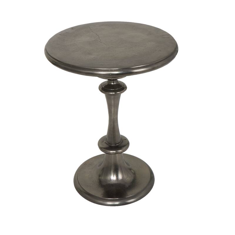 Aluminum Metal Turned Style Accent Table - Black - Roche River Decor - 18"W x 18"L x 23"H