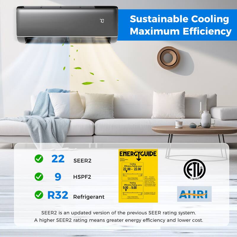 Gymax 12000 BTU Mini Split AC 22 SEER2 Air Conditioner w/ Inverter &