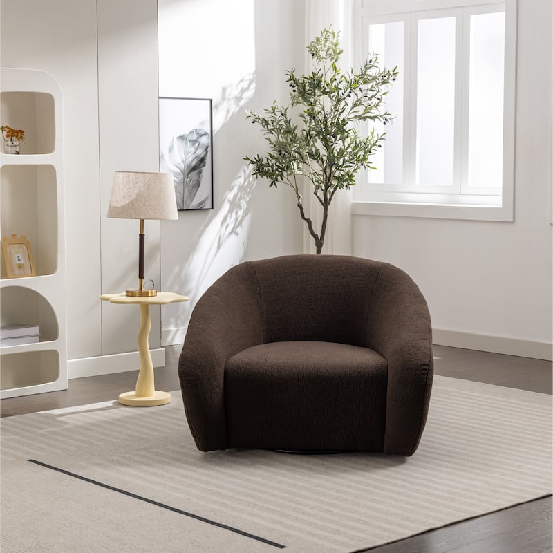 Roundhill Furniture Luzern Modern Upholstered Accent Chair, 360-Swivel