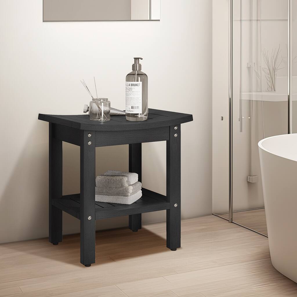 Moasis 2-Tier Corner Shower Bench Stool Waterproof for Bathroom