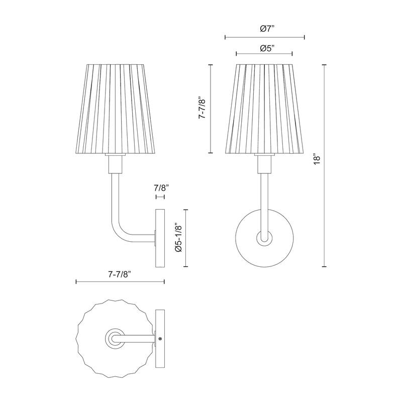 Alora Lighting WV628107OP Plisse 18" Tall Wall Sconce with Opal Glass