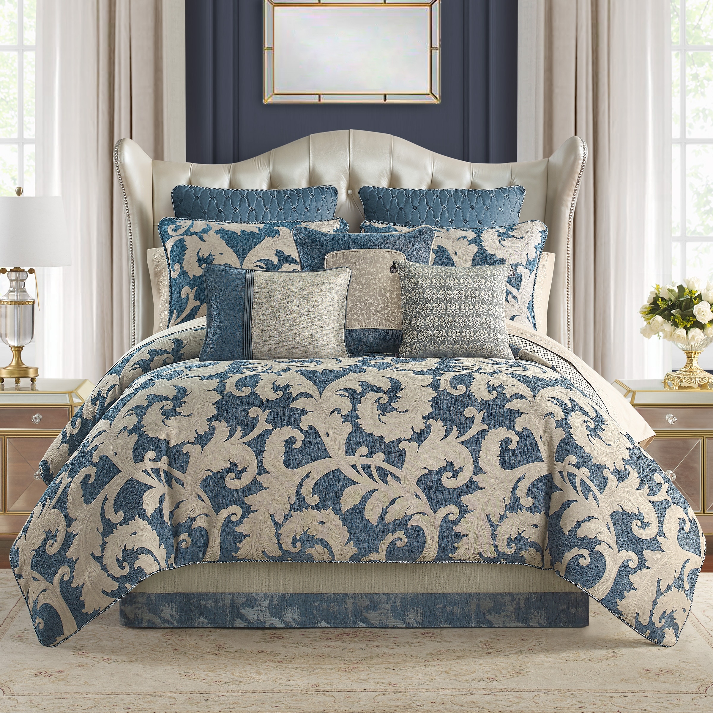 Laurent Navy 6 Piece Comforter Set