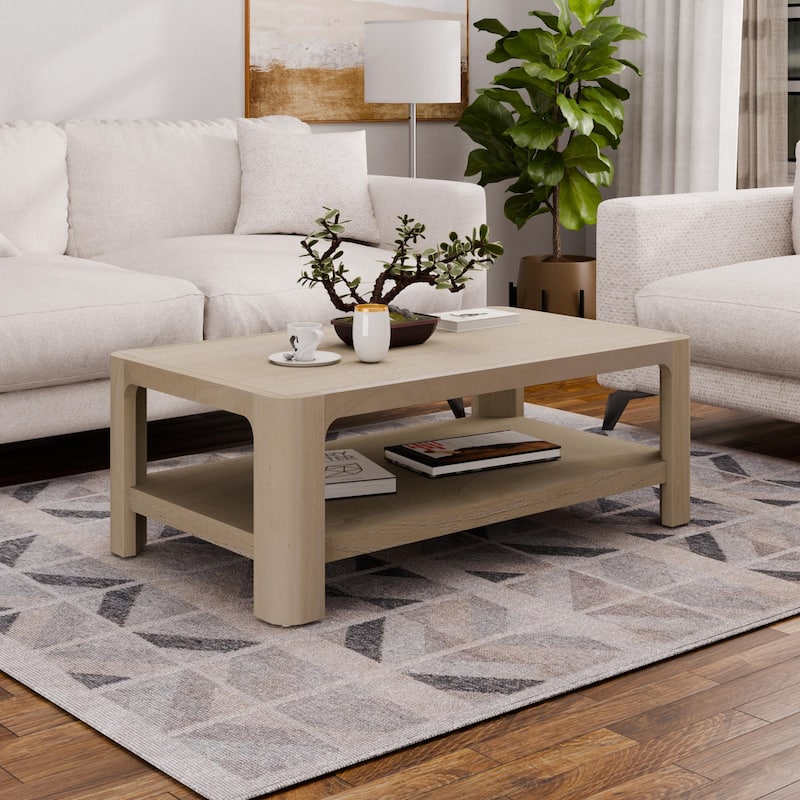 NPD Furniture Trevin Coffee Table with Open Shelf