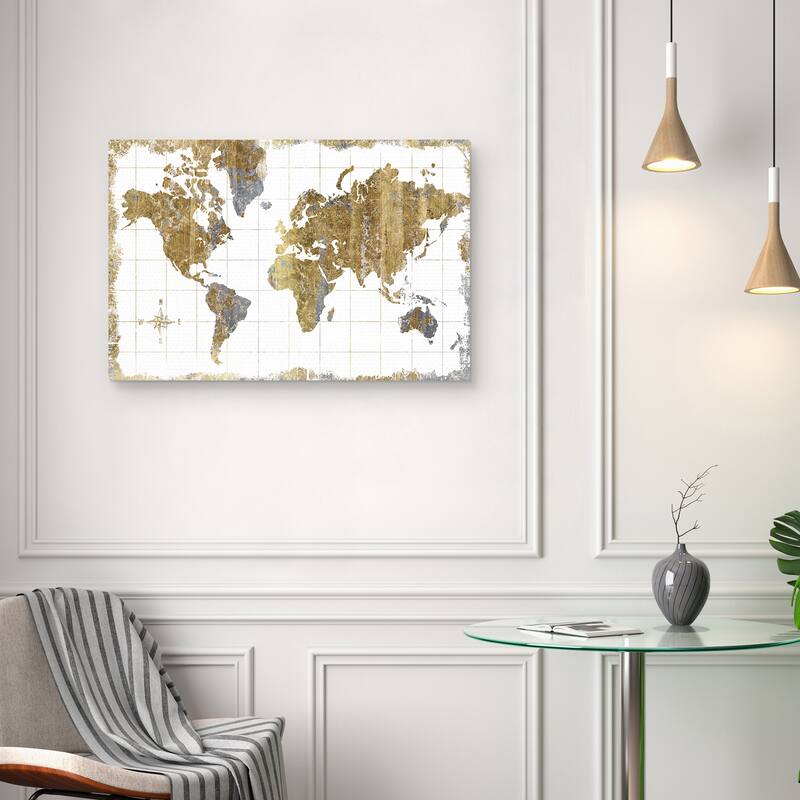 Gilded Map by Wild Apple Portfolio Canvas Art Print