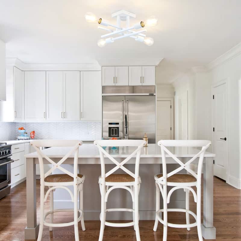 4-Light Modern Semi-Flush Mount Light for Kitchen Bedroom Living Room
