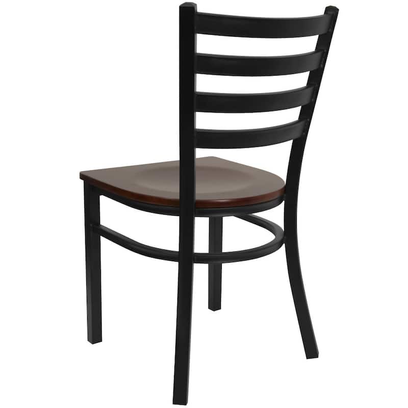 2 Pack Ladder Back Metal Restaurant Chair - 16.5"W x 17"D x 32.25"H - 16.5"W x 17"D x 32.25"H