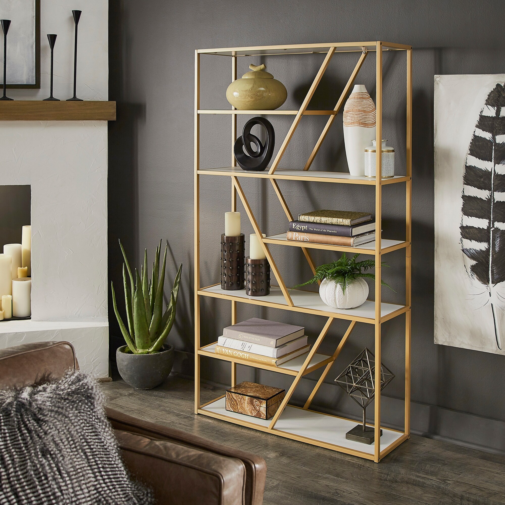 Geometric outlet etagere bookcase