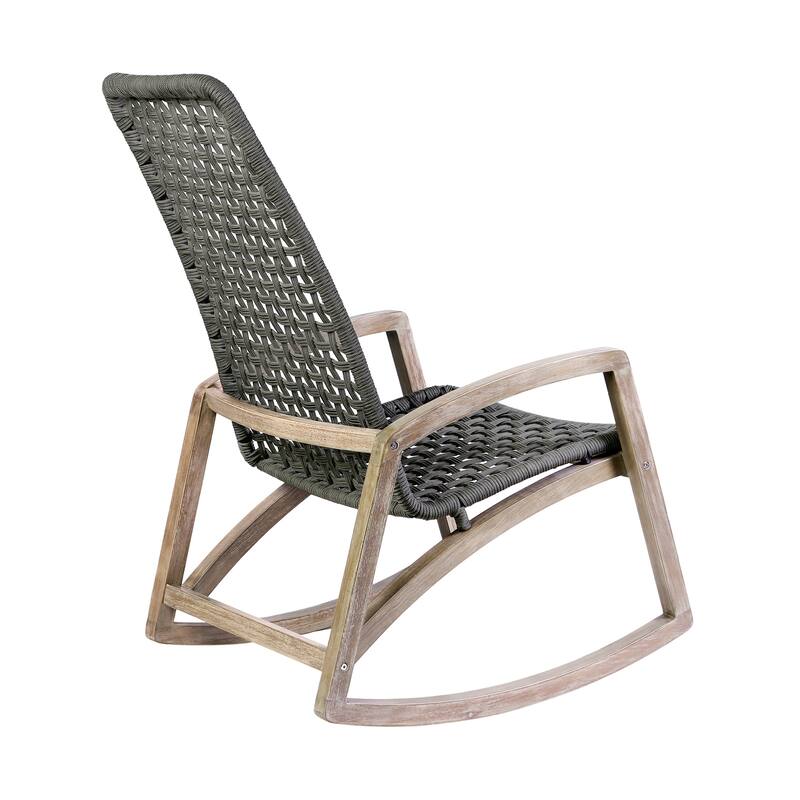 Sequoia Rope & Solid Eucalyptus Wood Indoor / Outdoor Rocking Chair