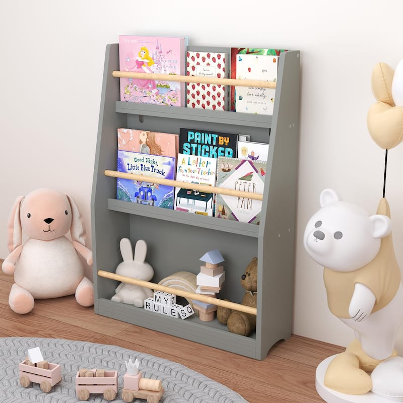 3 Tier Kids Book Shelf,Kids Book Rack, Helps Keep Bedrooms, Playrooms, and Classrooms Organized