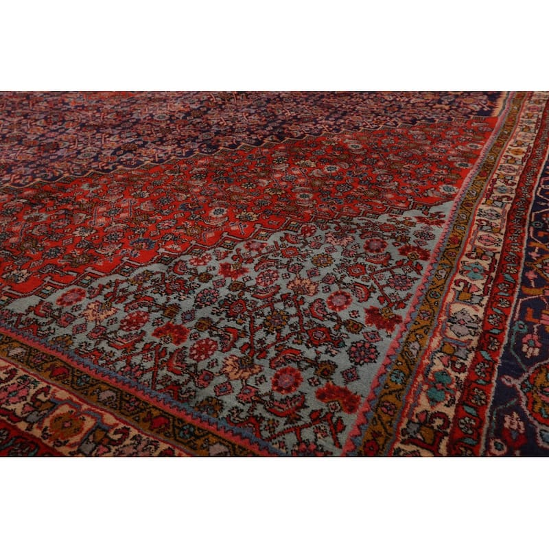 Hand Knotted Navy,Orange Persian Wool Traditional Oriental Area Rug - 10' x 13' 3''