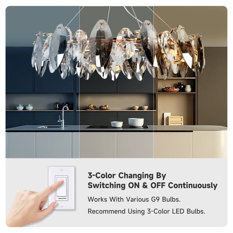 23.6 in. Crystal Raindrop Chandelier, 12-Light Luxury K9 Crystal Pendant light for Dining Room, Kitchen island