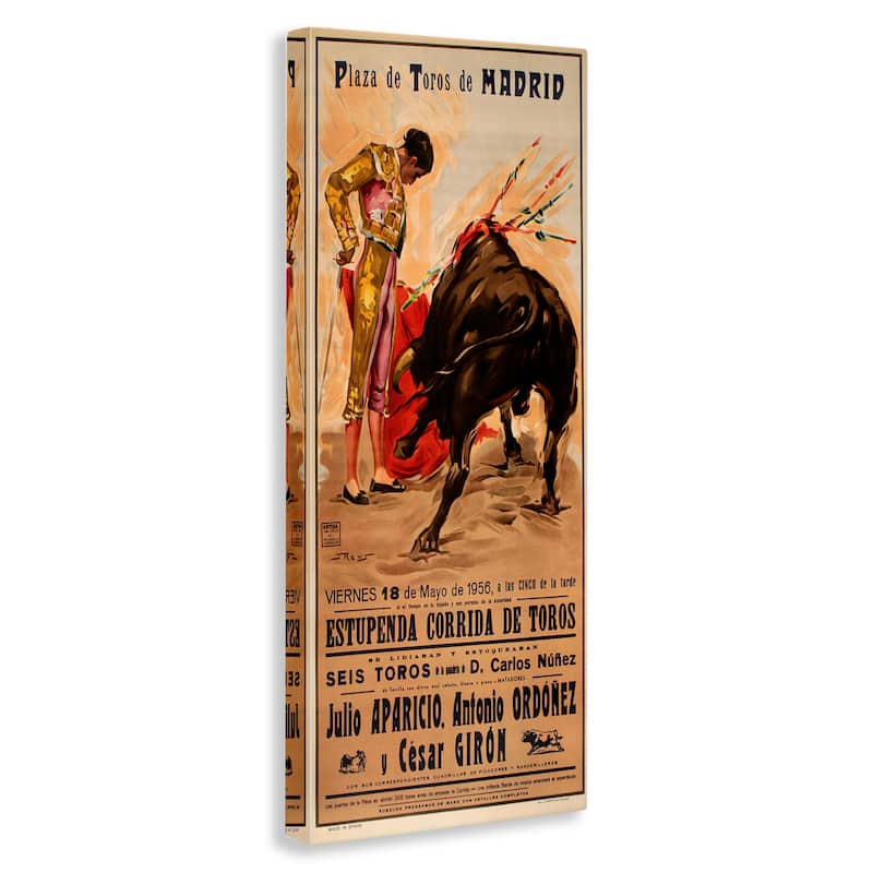 Stupell Great Bullfight Antique Advertisement Canvas Wall Art Design By Marcus Jules