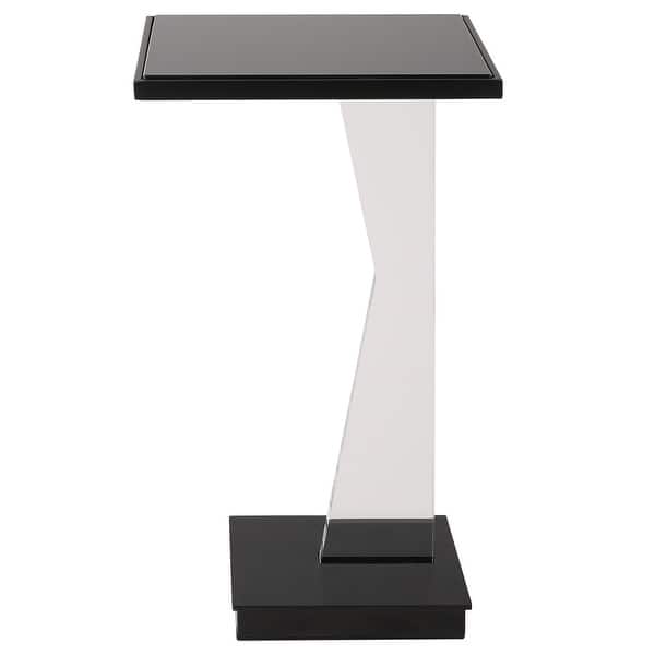 slide 2 of 4, Uttermost 22914 Angle 10" Wide Glass Top and Metal Accent Table Black