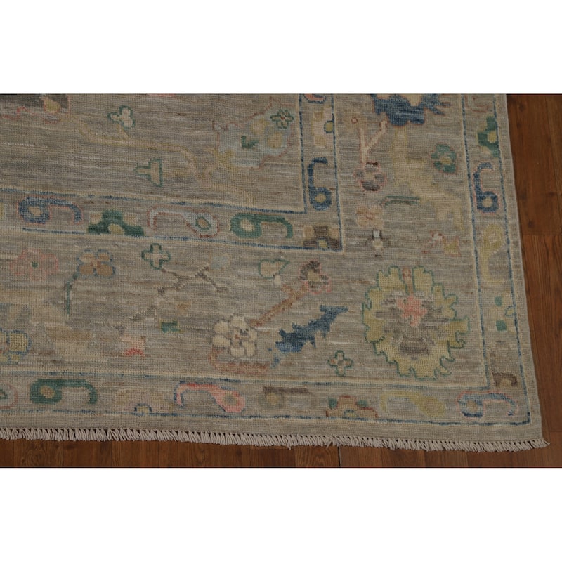Vegetable Dye Oushak Turkish Area Rug Handmade Living Room Wool Carpet - 7'11"x 10'0"