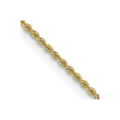 Curata 10k Yellow Gold 2mm Regular Rope Chain Necklace for Men (Lobster)