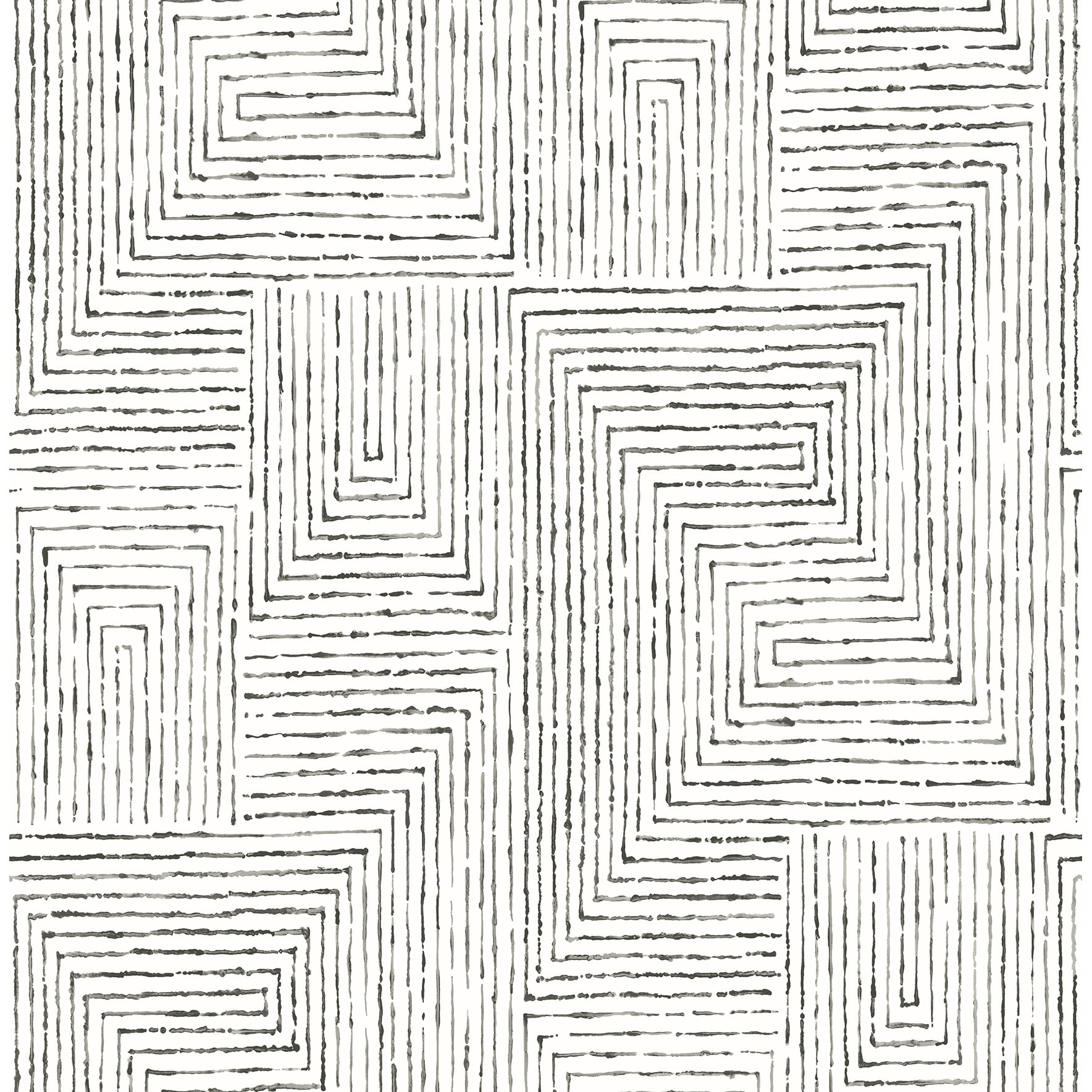 Scott Living Merritt Black Geometric Wallpaper