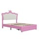 preview thumbnail 8 of 12, Modern Upholstered Princess Bed with Crown Headboard, 2 Drawers,Full