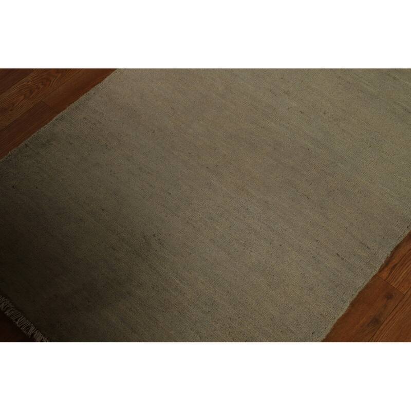 Hand Knotted Oriental 100% Wool Carpet Modern Modern Beige & Ivories Gabbeh Runner Rug - 11' 0'' X 2' 7''