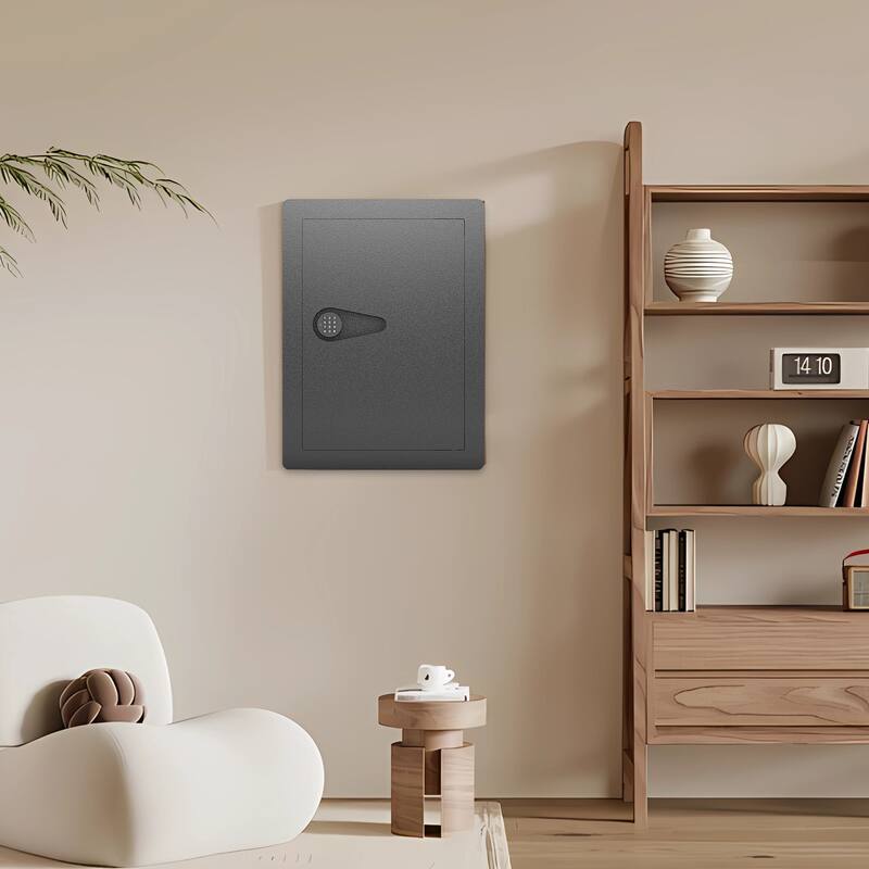 Anmytek Hidden In Wall Safe with Digital Keypad Black Security Gun Safe for Firearms