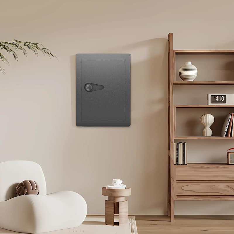 Roomfitters Hidden In-Wall Safe with Digital Keypad and Removable Shelves, Heavy Duty Steel Security