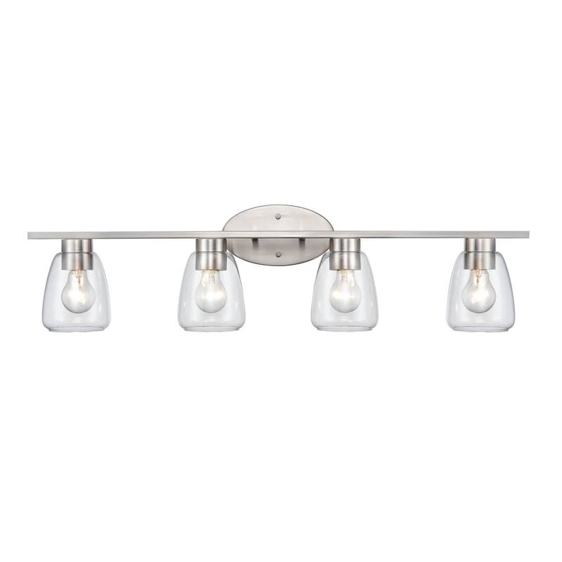 Millennium Lighting 4 Light Bathroom Vanity Fixture in Multiple Finishes and Clear Glass Shades - Brushed Nickel