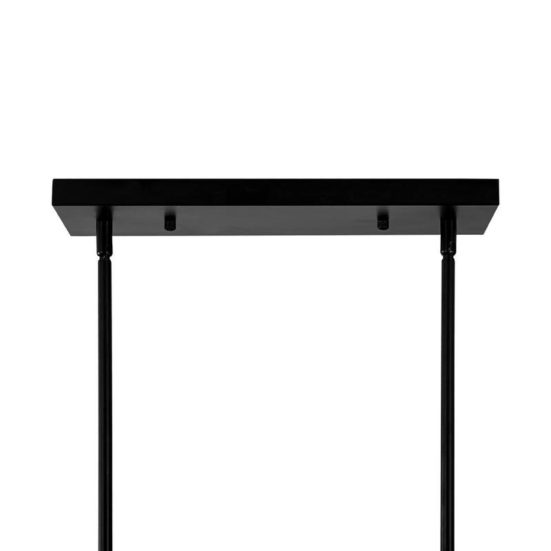 Industrial Geometric 7-Light Rectangular linear Iron Island Chandelier