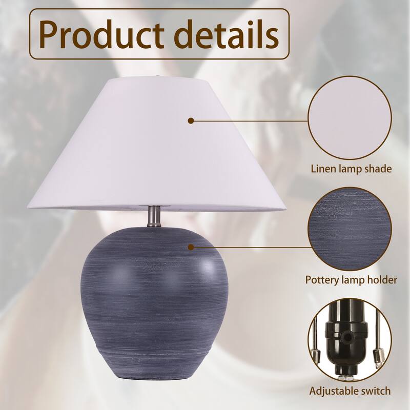 Ceramic Table Lamp with Linen Shade