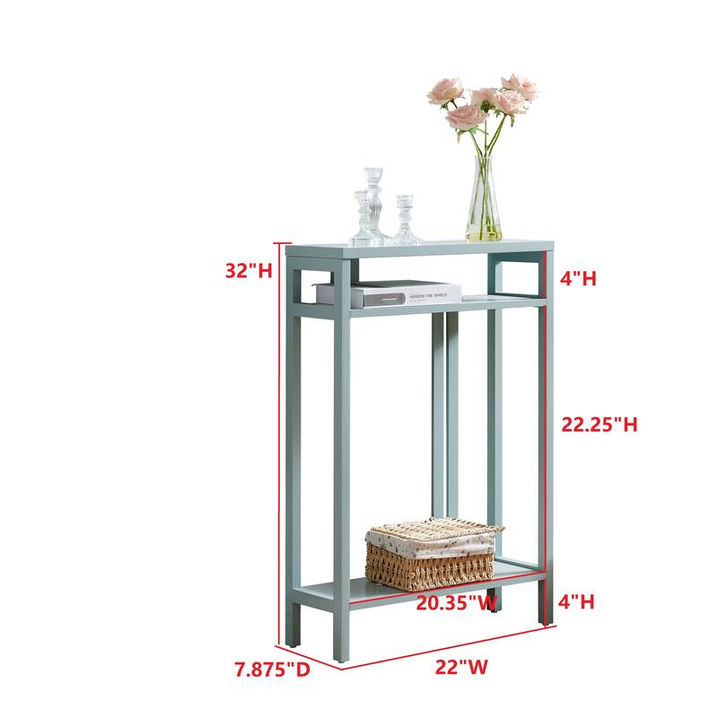 Bisbee Wood 22-inch Console Table with Two Shelves - 22"L x 8"W x 32"H