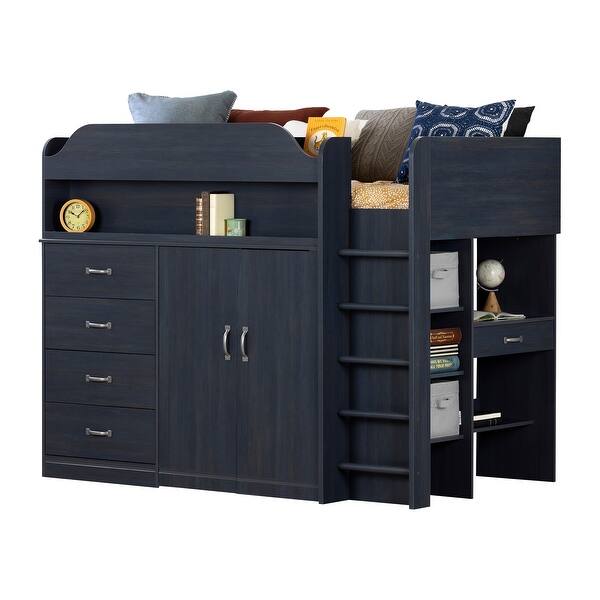 South Shore Asten Loft Bed With Desk Overstock 28721414