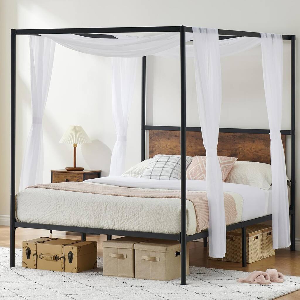 Canopy Bed Frame with Headboard
