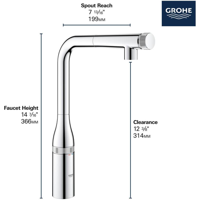 Grohe Essence 1.75 GPM Single Hole Pull Down Kitchen Faucet