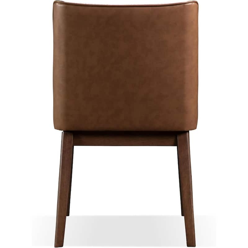 Walnut Finish Upholstered Sleek Side Chairs Set