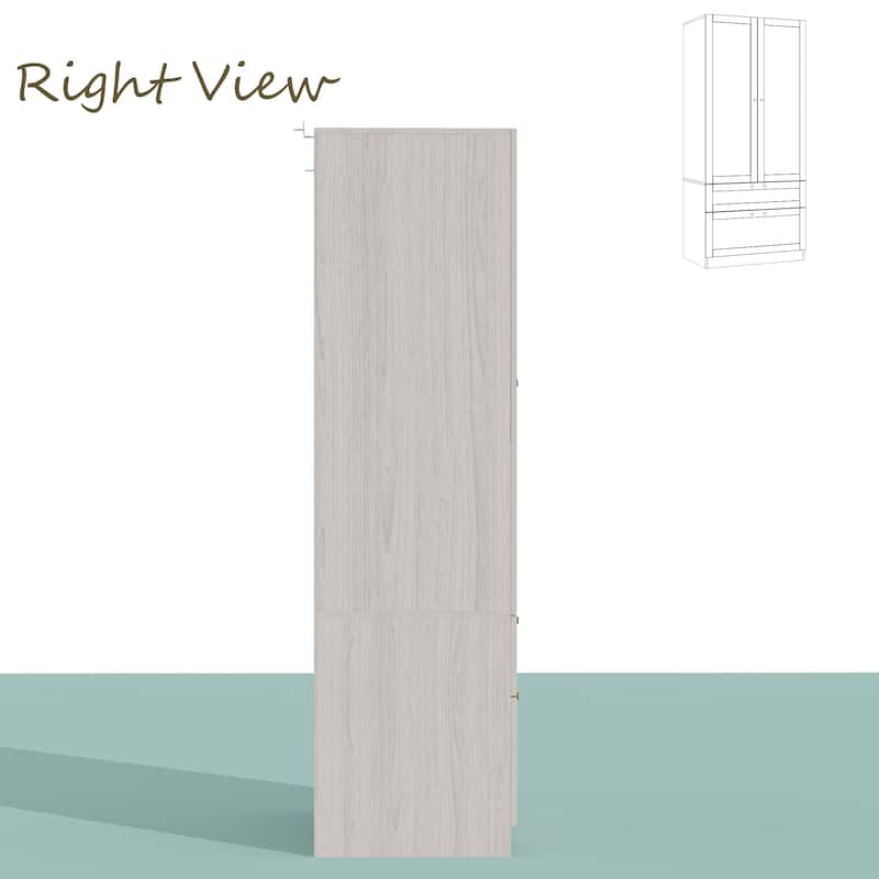 Combo Elegant Light Gray Wardrobe Modular Closet Configuration Armoire