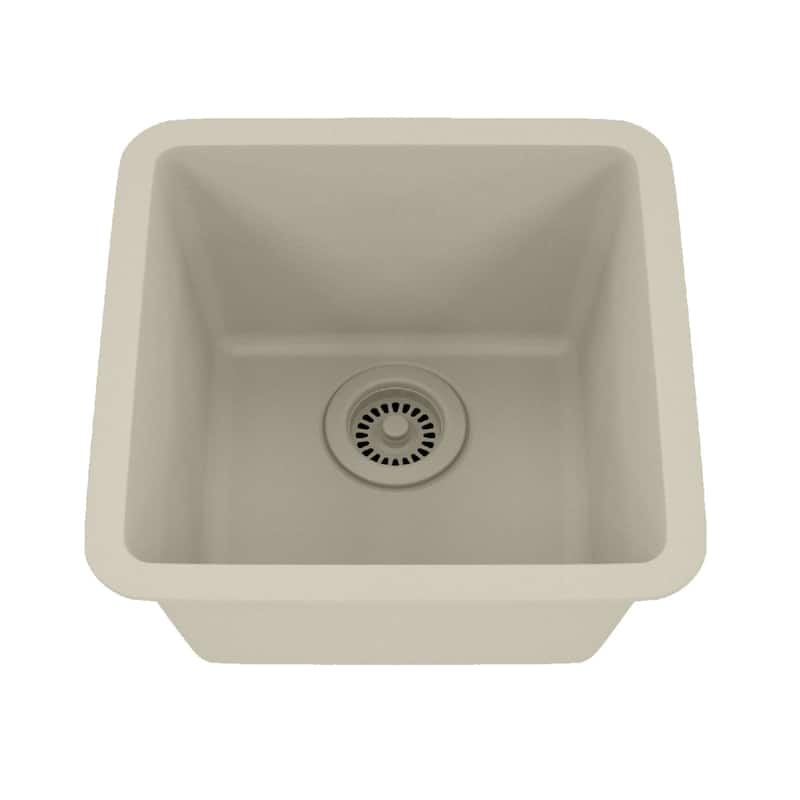 15" x 15" Quartz Single Bowl Drop-In Granite Composite Sink - 15"x15"