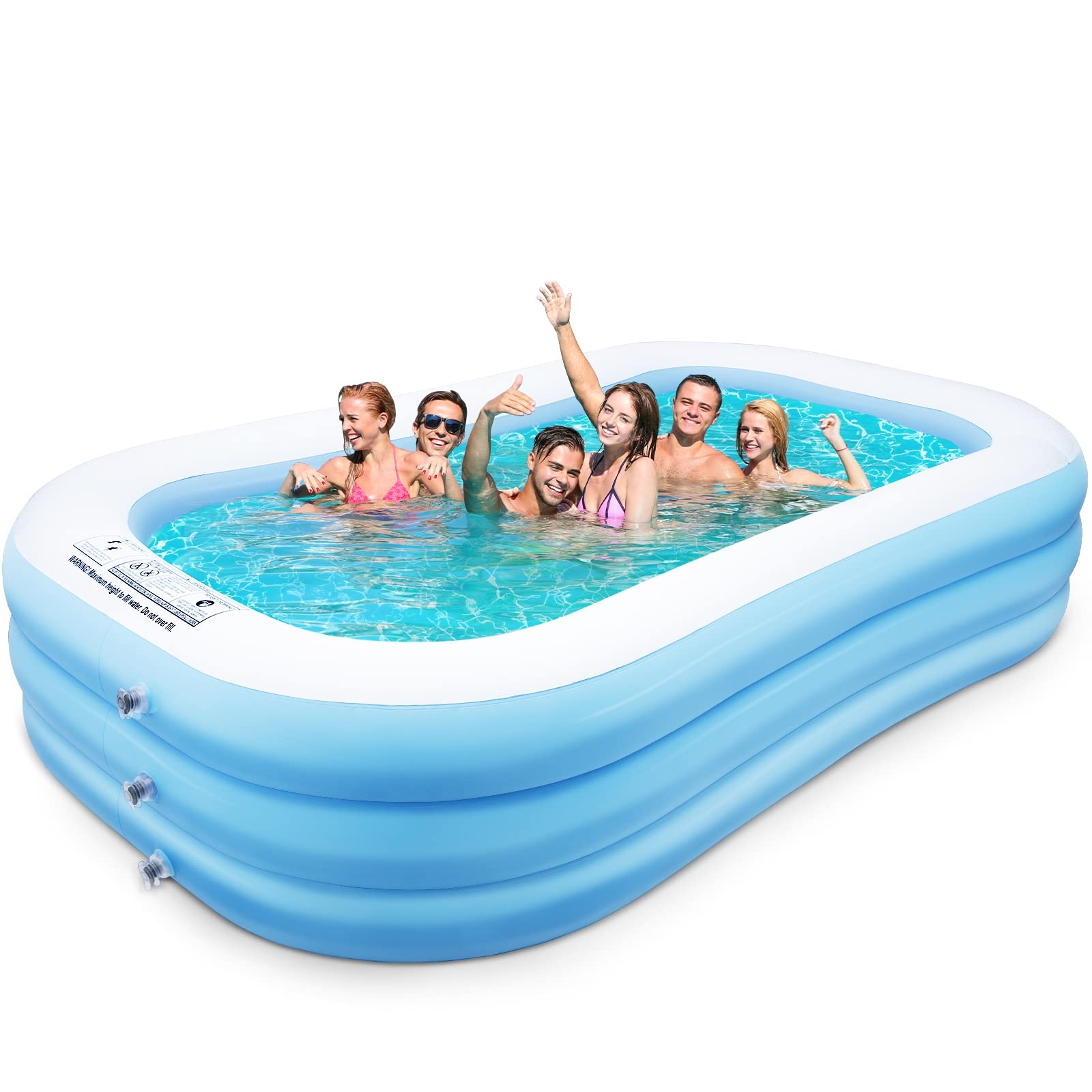 10ft Inflatable Pool for Adults 120 x 72 x 22 Deep Rectangular Blow Up Pool for Large Family Fun Easy to Inflate Bed Bath Beyond 40550627