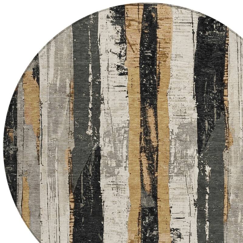 HomeRoots Striped Transitional Rectangle Outdoor Rug