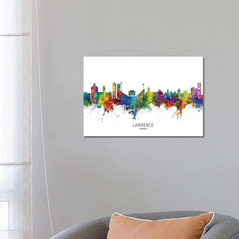 iCanvas "Lawrence Kansas Skyline" by Michael Tompsett Canvas Print
