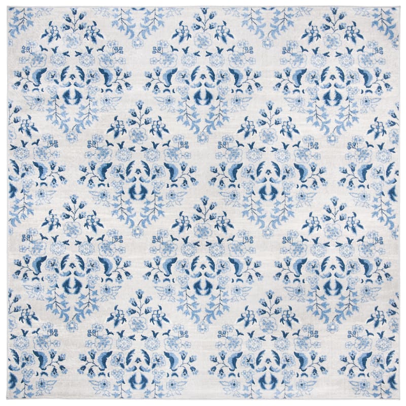 SAFAVIEH Brentwood Feray Traditional Oriental Rug - 6'7" Square - Cream/Blue