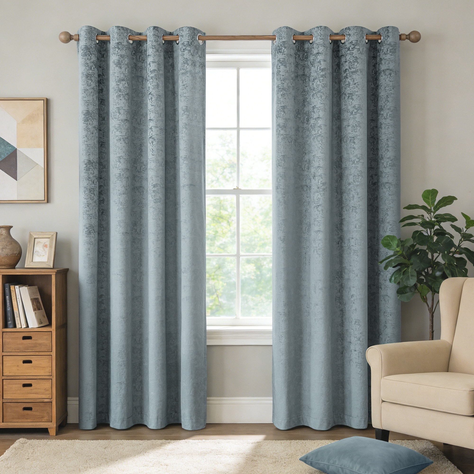 Fleece Textured Light Filtering Grommet Pair