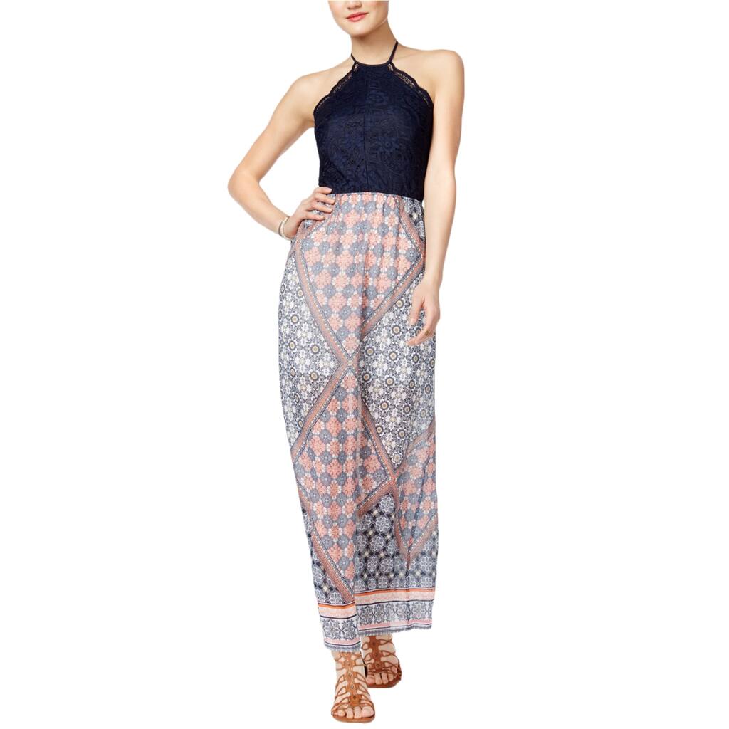 Trixxi Womens Open Back A-line Maxi Dress, Multicoloured, Large
