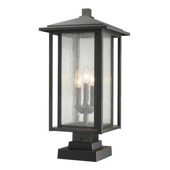 Bellevue Emil 3 Light 24" Tall Outdoor Pier Mount Post Light - Oil Rubbed Bronze