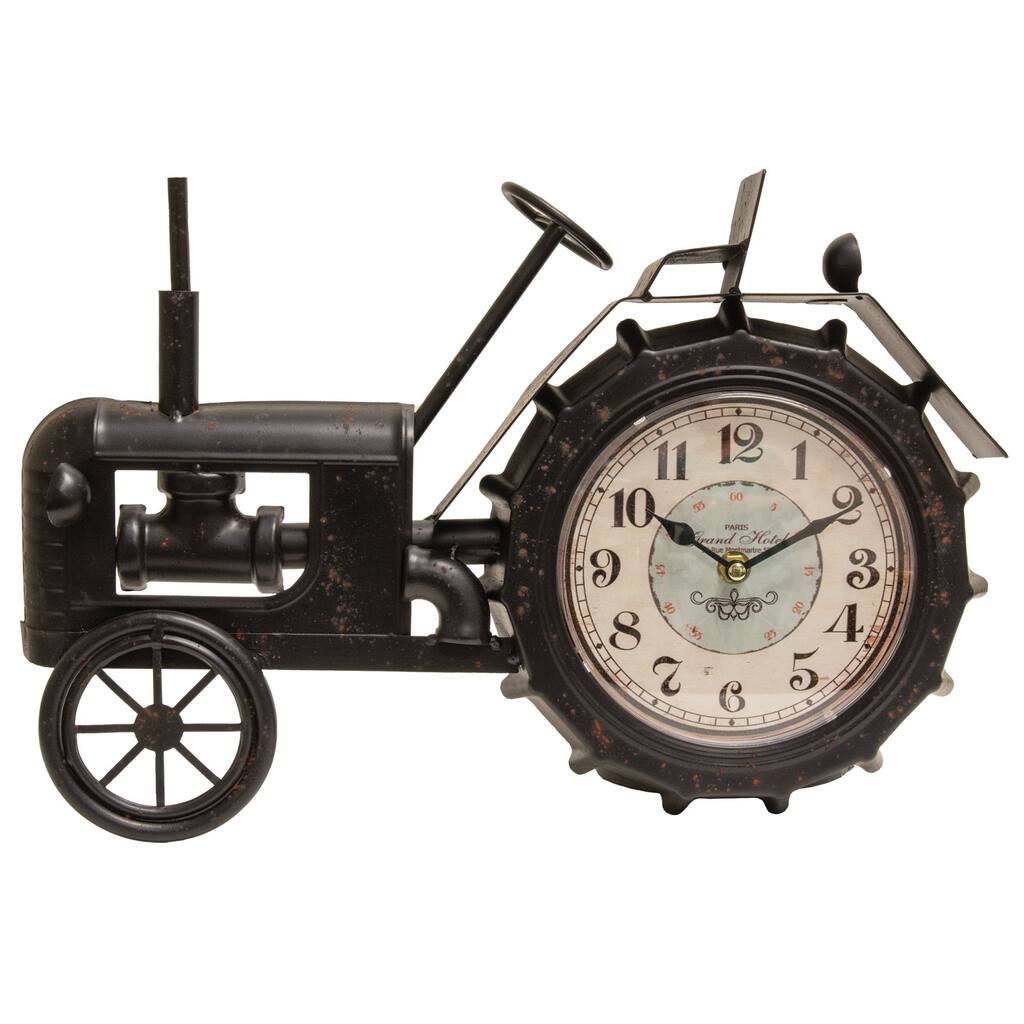 Farmhouse Black Tractor Clock