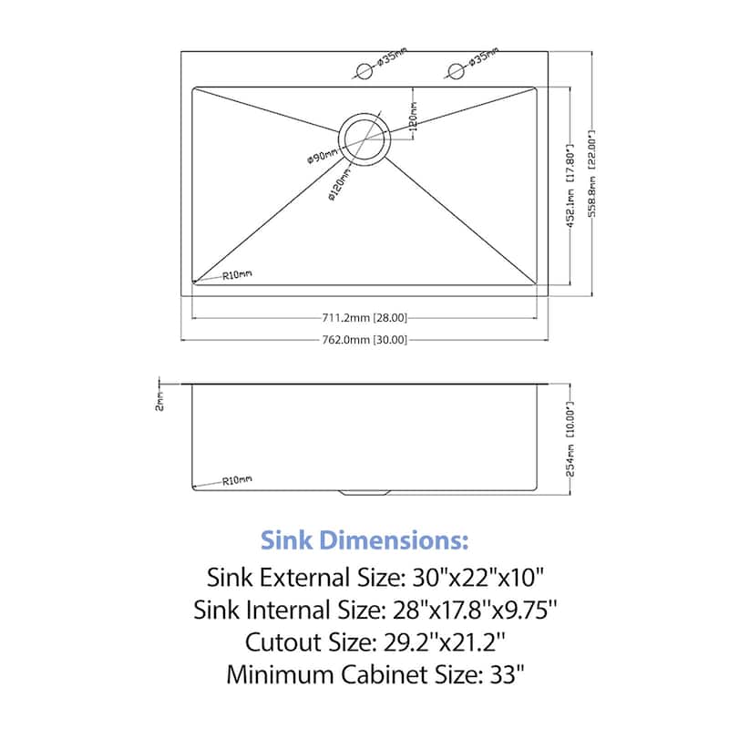 Drop-in Single Bowl 16 Gauge Stainless Steel Kitchen Sink with Pull-Out Faucet in Brushed Nickel