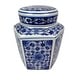 Decorative Jars Set Of 3 Blue White Chinoiserie Porcelain Lidded 6.75 ...