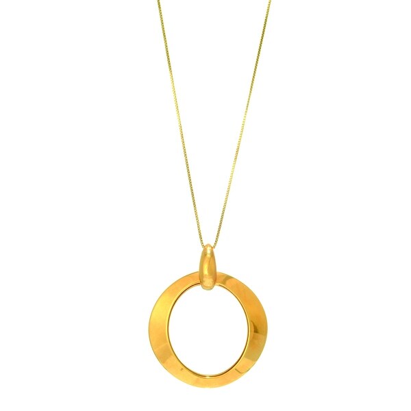 Mcs Jewelry Inc 14 KARAT YELLOW GOLD OPEN CIRCLE DROP PENDANT NECKLACE (18 INCHES)