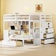 preview thumbnail 3 of 34, Storage-Savvy Design Full over Twin Bunk Bed with Desk, Drawers and Shelves