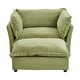 preview thumbnail 23 of 24, Modern Chenille Armchair with Plush Cushions and Movable Ottoman by Harper&Bright Designs