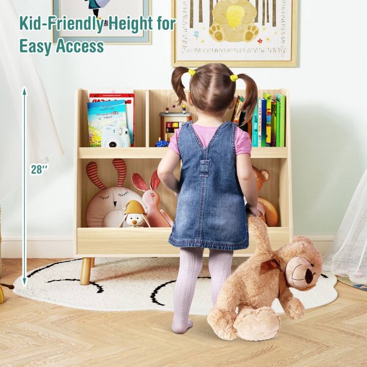 5-Cube Kids Bookshelf and Toy Organizer with Anti-Tipping Kits - 31.5" x 14" x 28"